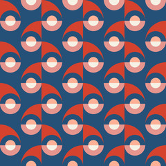 Repeated geometric forms. Abstract vector seamless pattern.