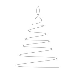 Christmas tree on white background vector illustration