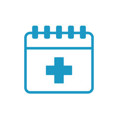 medical cross in calendar line style