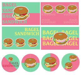 ベーグルのラベルセット