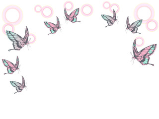 蝶のフレームイラスト