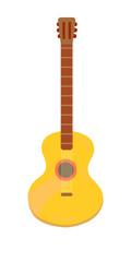 Obraz na płótnie Canvas Six-stringed guitar isolated on white background