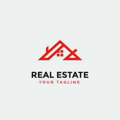 real estate logo design template, Construction Architecture Building symbol vector editable