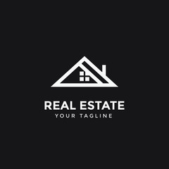real estate logo design template, Construction Architecture Building symbol vector editable