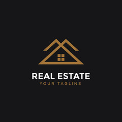 real estate logo design template, Construction Architecture Building symbol vector editable