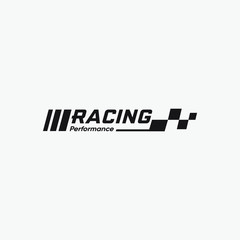 Racing flag icon, simple design race flag logo template
