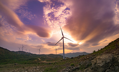 Wind power generation on the mountain