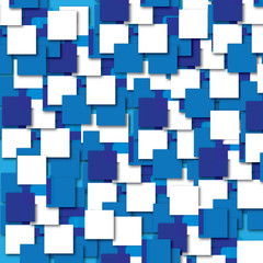 Abstract blue and white square background