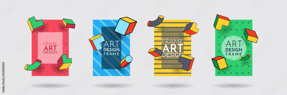 Poster vector frame for text. modern art graphic. dynamic frame stylish geometric background. element for d
