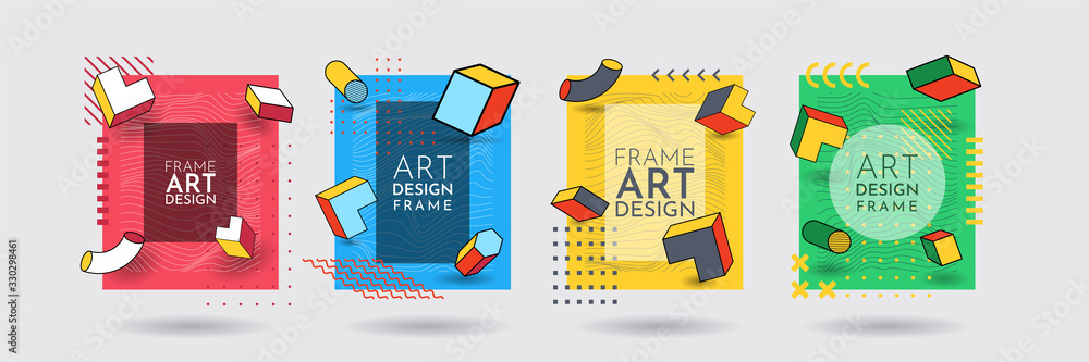 Poster vector frame for text. modern art graphic. dynamic frame stylish geometric background. element for d