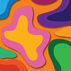 Colorful 3D abstract background with paper cut shapes