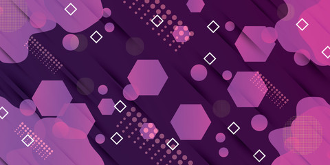 Vector Abstract science Background. purple Hexagon geometric design