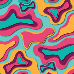 Colorful 3D abstract background with paper cut shapes