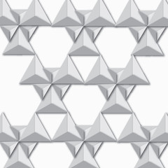 3D Abstract Triangle wall backdrop grey background.