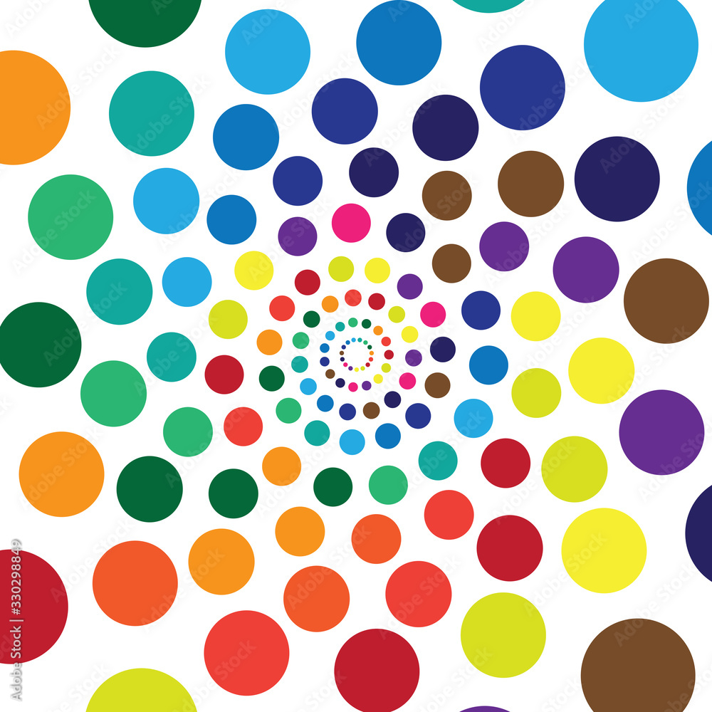 Poster polka dots circle pattern background with colorful