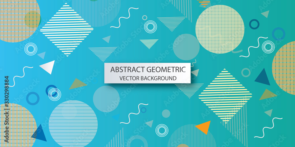 Poster memphis design elements halftone and geometric shapes patterns