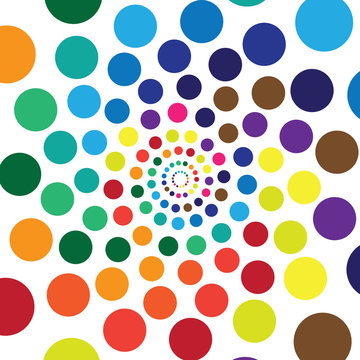 polka dots circle pattern background with colorful
