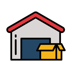 door to door delivery service on white background