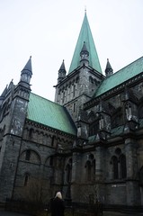 Fototapeta na wymiar Cathédrale Nidaros de Trondheim (Norvège)