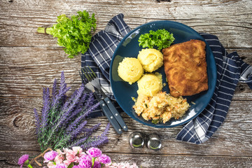 Breaded cod fillet.