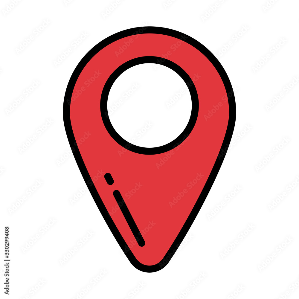 Poster pointer of place optimization on white background