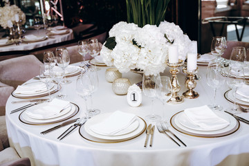 festive interior with pastel wedding decorations