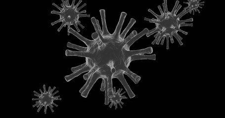 Virus And Bacteria Under Electron Microscope. Epidemic Disease. 3D Render.