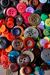 Background and texture of multicolored antique buttons