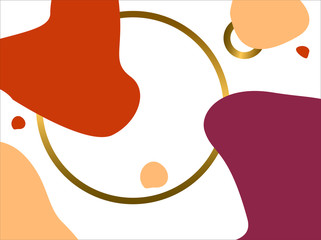 Abstract vector background. Bright spots and golden circles.