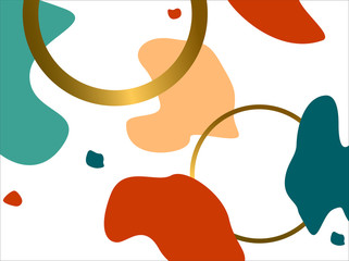 Abstract vector background. Bright spots and golden circles.