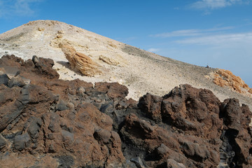 Fototapeta na wymiar On slopes of Volcano Teide on Tenerife island, Canary islands, Spain