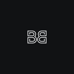 Abstract letter BB  logo design. Minimal emblem outline design .