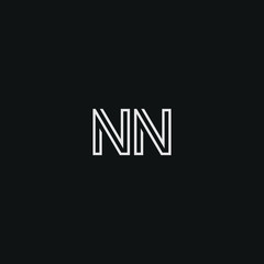 Abstract letter NN  logo design. Minimal emblem outline design .