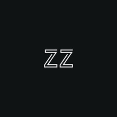 Abstract letter ZZ  logo design. Minimal emblem design template. 