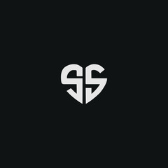 Abstract letter SS logo design. Minimal emblem design template. 