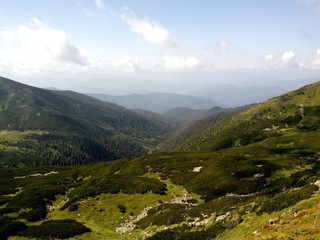 Fototapeta na wymiar landscape with mountains and valleys