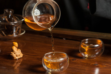 chinese tea accessories on the table