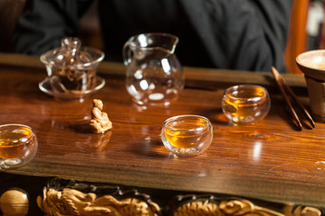 chinese tea accessories on the table