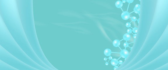 Blue scientific concept background with copy space, illustration vector.	