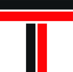 Abstract letter T  logo design. Minimal emblem design template. 