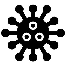 Virus or Bacteria vector illustration, solid style icon