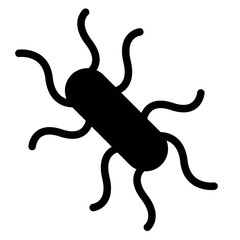 Escherichia coli vector illustration, solid style icon