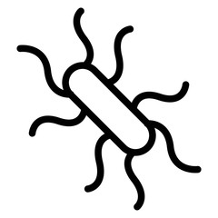 Escherichia coli vector illustration, line style icon
