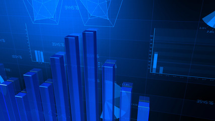 Business Economy Data Graph Chart Bar Growth Success 3D illustration background
