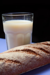 Sliced rye bread on a cutting board. Freshly Baked Bread