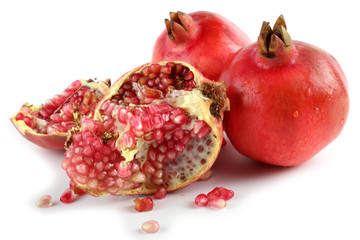Pomegranate isolated on white