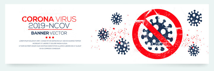 Creative (Corona virus -2019-nCoV ) Banner Word with Icons ,Vector illustration.