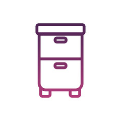 office drawer line style icon