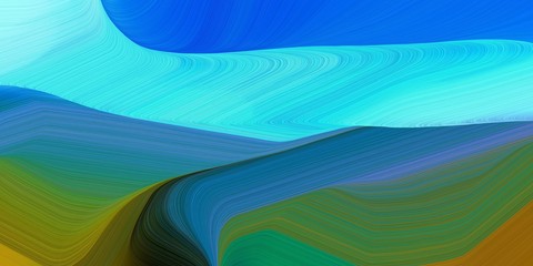 canvas background graphic with modern soft swirl waves background design with teal blue, strong blue and dark olive green color