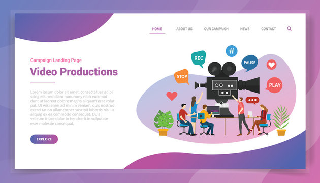 video production or development for website template or landing homepage design campaign